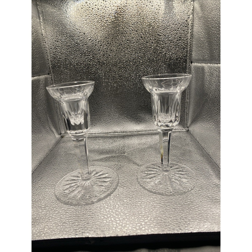 Vintage‎ Waterford clear crystal Candlesticks 5 5/8", Excellent